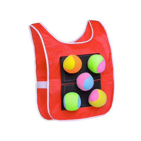 Magideal - Juego De Dodgeball Con 5 Bolas Adhesivas, Chaleco De Bolas Adhesivas, Juego De Pelota Dodgeball, Juego De Bolas Para Lanzar, Accesorios Para Juegos De Adultos Rojos