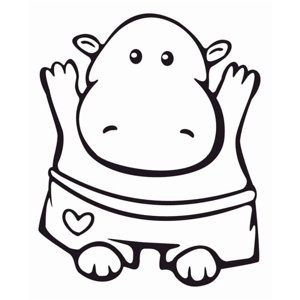 Rienda Libre Graphics - Decomural Cartoon Hippo Nurserynursery Ws-16161