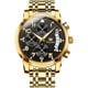 thumbnail image 1 of Reloj OLEVS Cronógrafo 41 mm de acero dorado con esfera negra, 1 of 3
