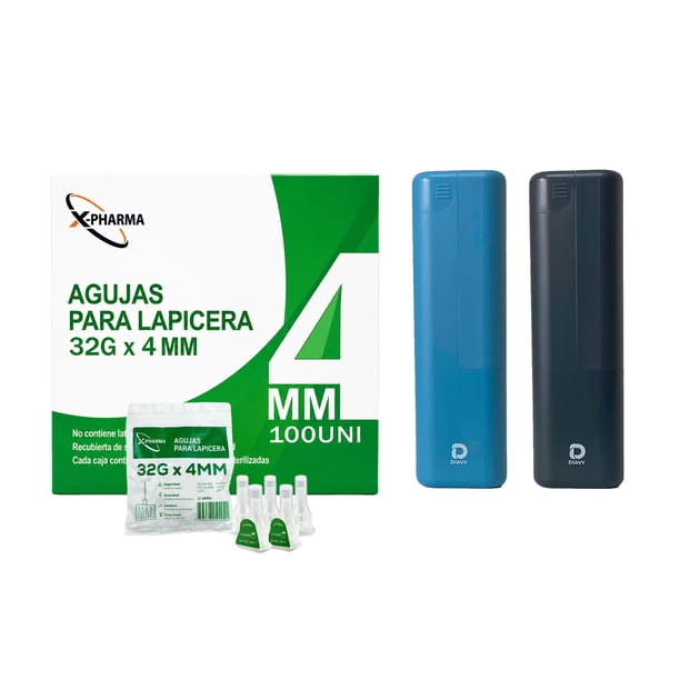 Pack x2 Estuches Diavy (2 colores) + 100 Agujas para Lápiz de Insulina