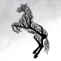 Genérico - Cuadro Caballo Decorativo Con Ramas