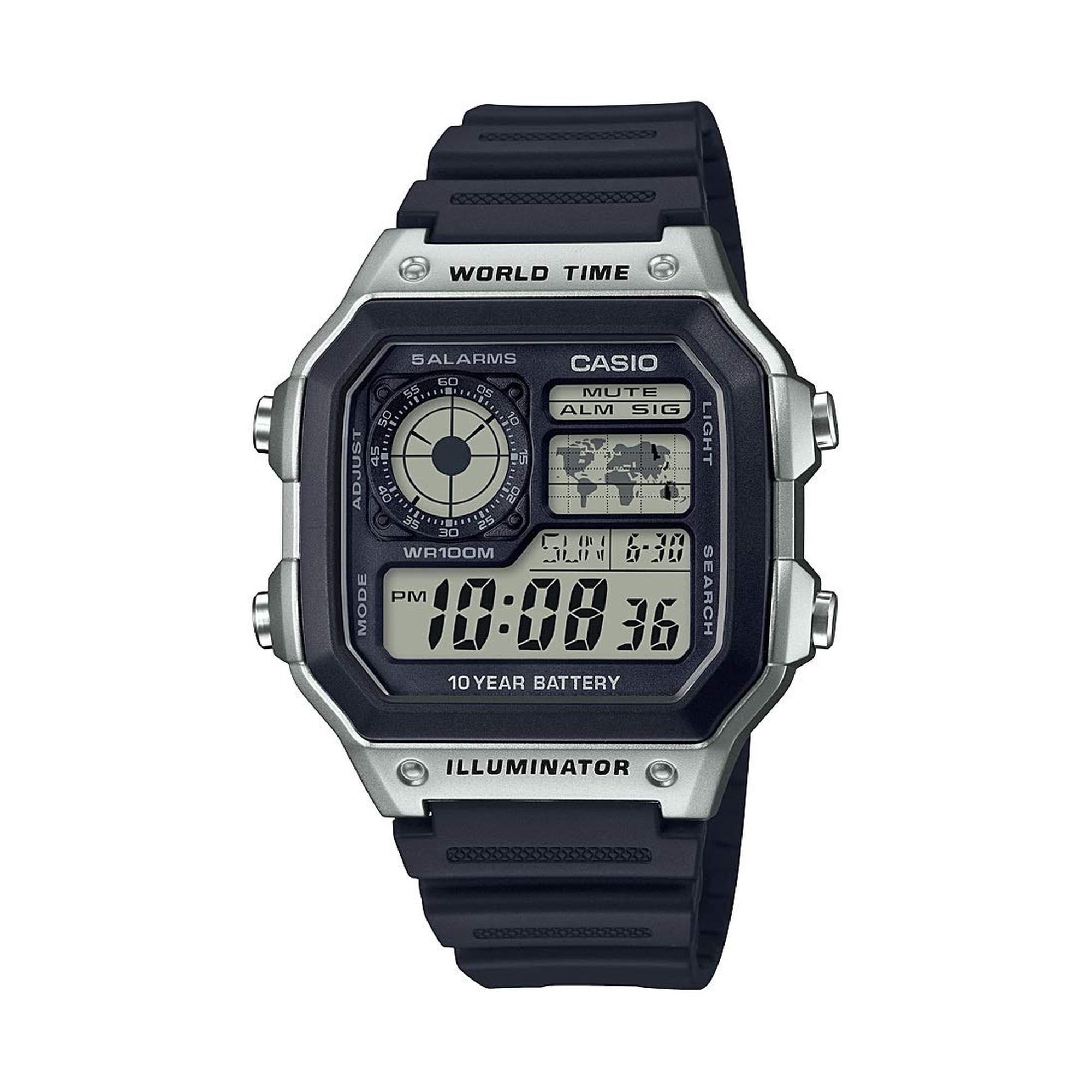 Reloj Casio Con Batería De 10 Años, 100 M, Resistente Al Agua