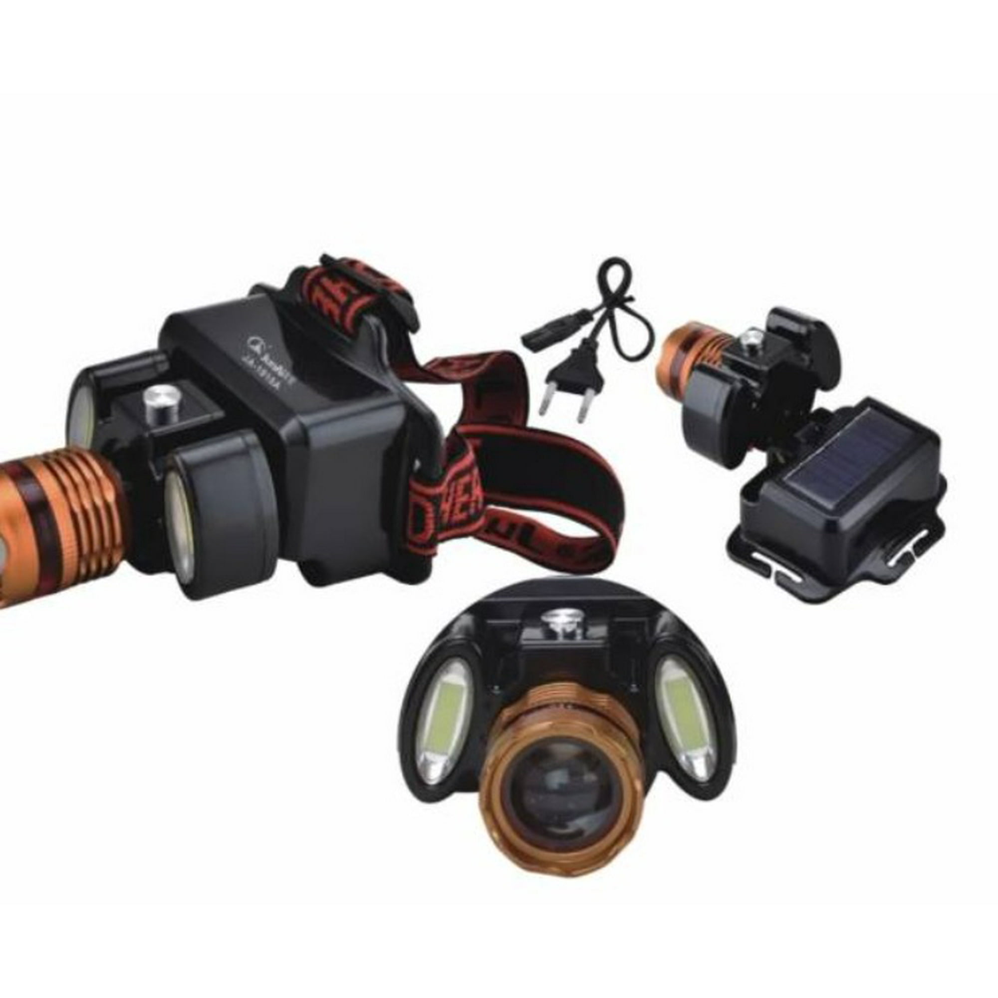 Tomasstore - Linterna Frontal Led Zoom Y Fijo Recarga Solar