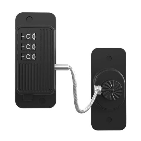 Bothyi - Cajones Ventanas Cerradura De Combinación Cerradura Para Frigorífico 17,3 Cm Cable De Acero Para Niños Negro