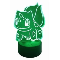 Lampara Ilusion 3D Bulbasaur De 7 Colores, Base Touch