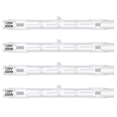 Paquete De 4 Bombillas Halógenas Xbocmy, 300 W, 118 Mm, 120 V, R7S
