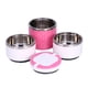 thumbnail image 3 of Fiambrera térmica de acero inoxidable de 3 capas con aislamiento térmico, color rosa, 3 of 8