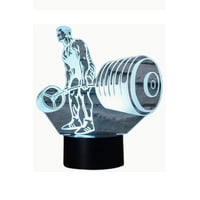 Lelumania - Lampara Ilusion 3D Hombre Pesas De 7 Colores, Base Touch