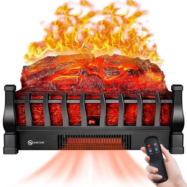 Chimenea Eléctrica Con Inserción De Troncos Calentador Remoto Infrarrojo De 1800 W