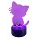 thumbnail image 3 of Lampara Ilusion 3D Gatito de 7 colores, Base touch, 3 of 6