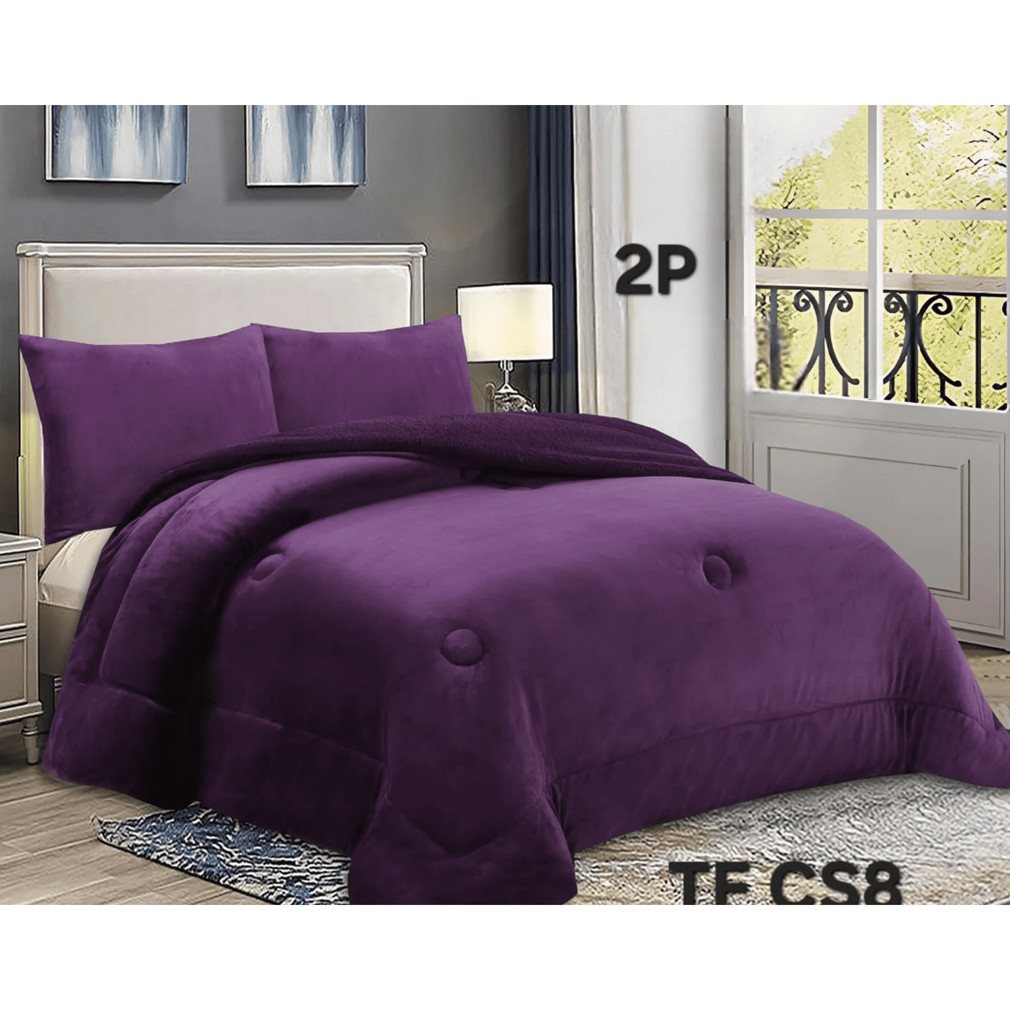 Mundo Shopping - Cobertor De Invierno Plush Liso 2 Plazas Morado