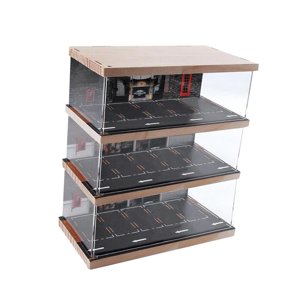 Magideal - 1/64 Paisaje Diorama Estacionamiento Vehículo Garaje Escaparate Soporte De Exhibición Variable Protección Decoración De Escritorio Para Aleación Coche 3 Niveles