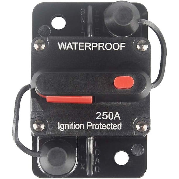 Disyuntor con reinicio manual de 12 V-36 V CC, resistente al agua, montaje en superficie para audio de coche, RV, barco, camión, motor de arrastre, 30-300 A, altavoz de coche, fusible reiniciable.