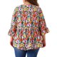 thumbnail image 4 of Agnes Orinda Blusas Peplum con Volantes de Manga 3/4 con Cuello en V Floral para Mujer de Talla Grande 1X Naranja Negro, 4 of 8