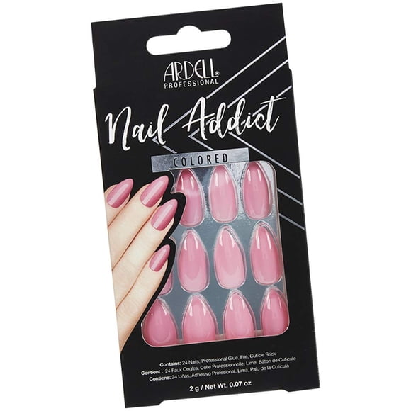 Set de uñas artificiales Ardell Nail Addict Luscious Pink 24 piezas