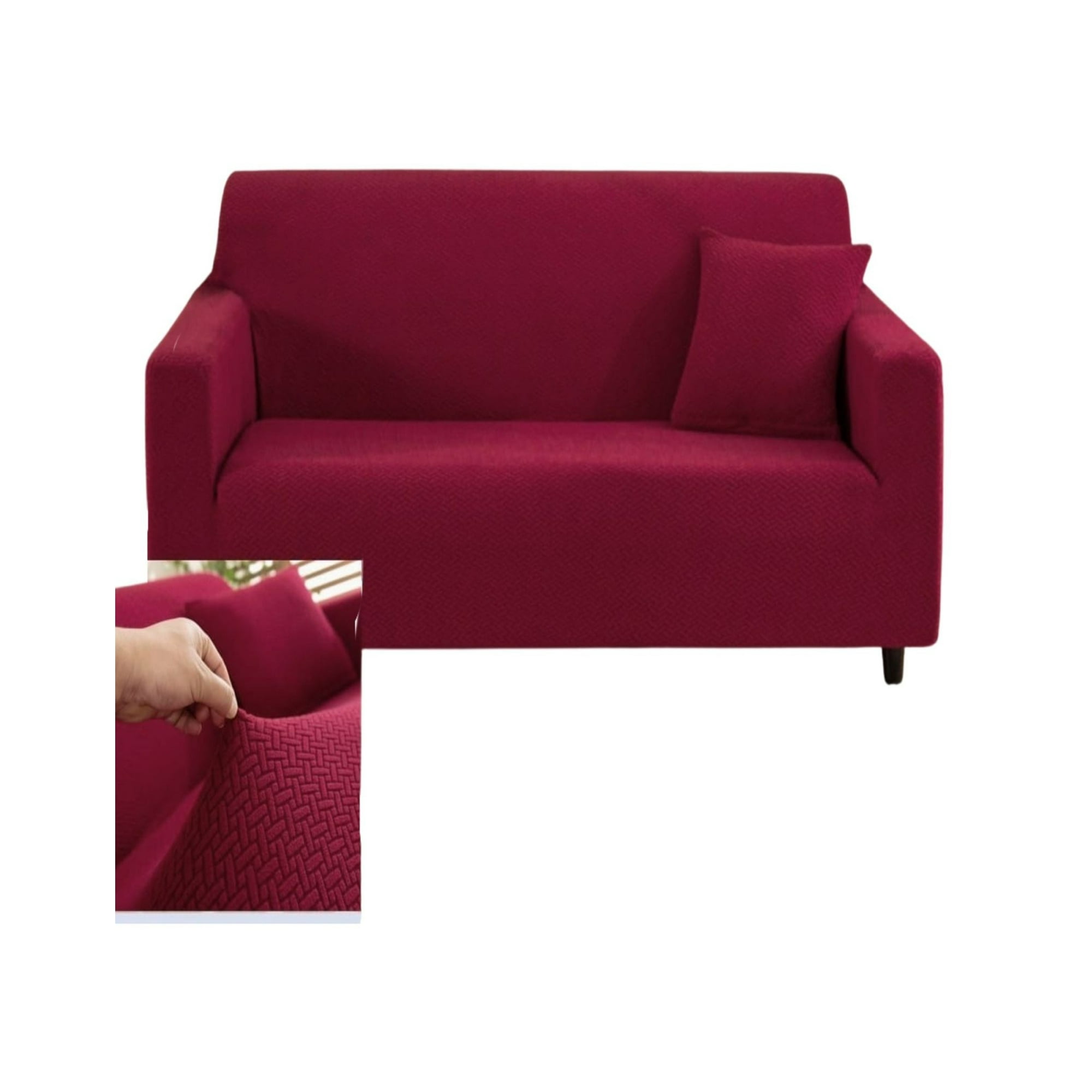 Genérico - Juego Fundas Sofá Texturizadas 3+1+1 Antideslizantes 5n5