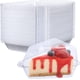 thumbnail image 1 of 100 cajas triangulares de plástico para tartas con tapas abatibles, resistentes y resistentes para sándwiches, pasteles y frutas (13 x 10 x 7 cm)., 1 of 7
