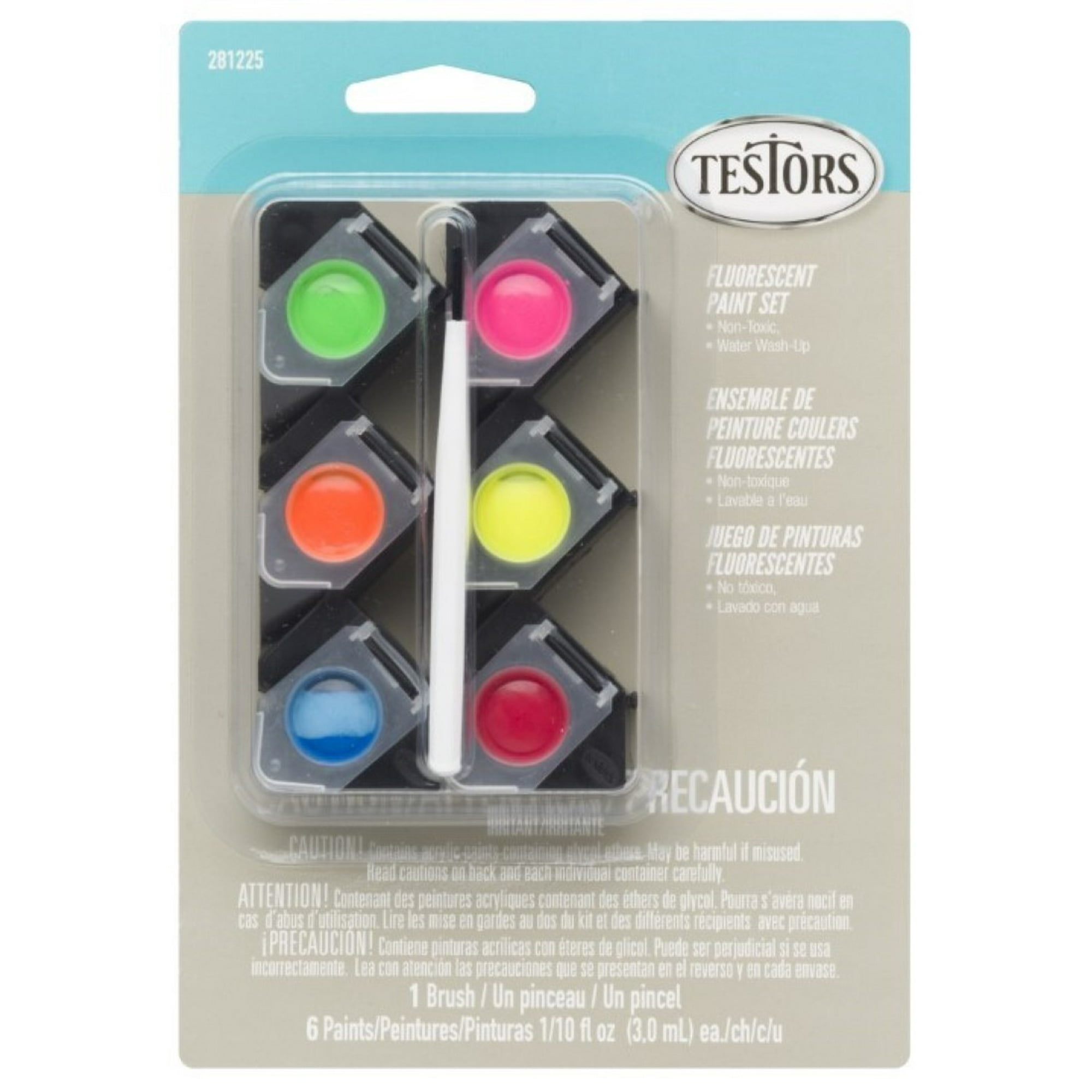 Testors - Set De 6 Pinturas Acrílicas Cápsulas Fluorescentes