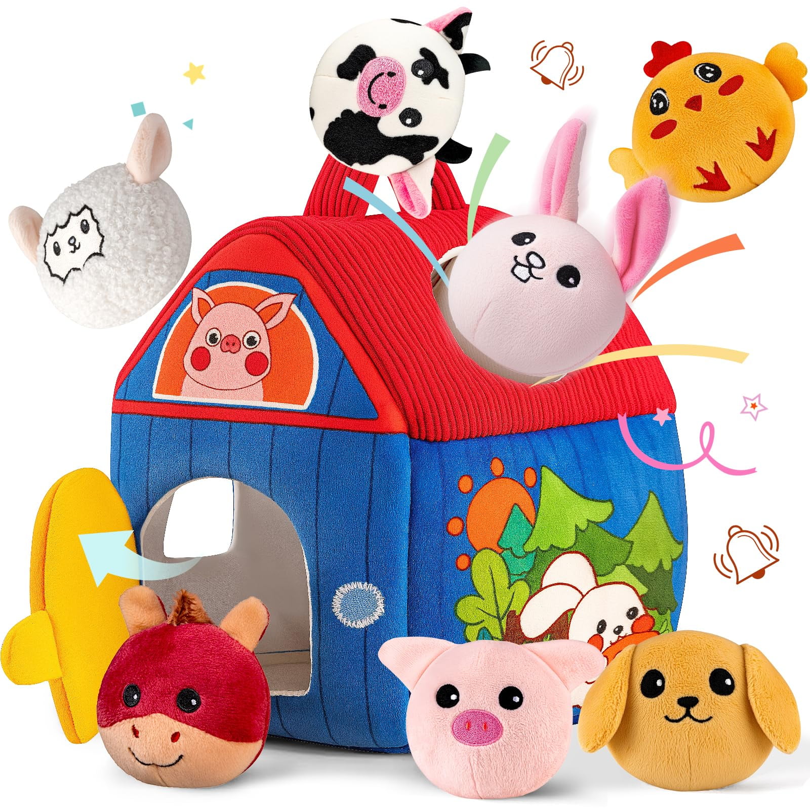 Juguetes Para Bebés Toy Barn Saimand De 6 A 12 Meses Con Animales De Granja De Peluche