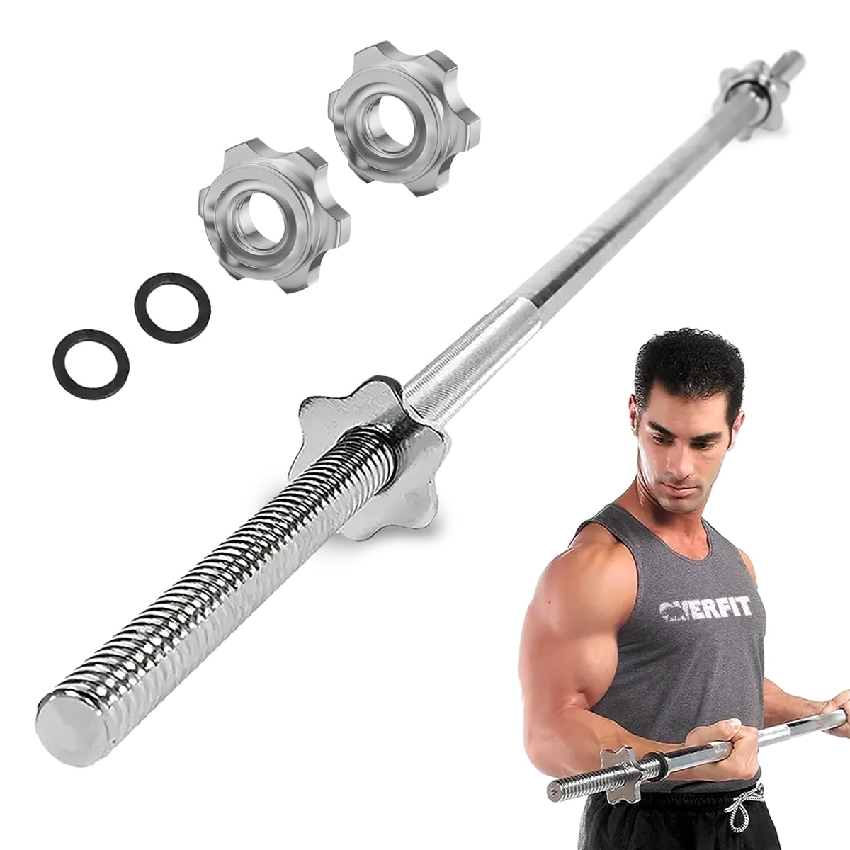 Barra Preolimpica Recta 4.2 Kg Overfit 120cm Cromada Fitness