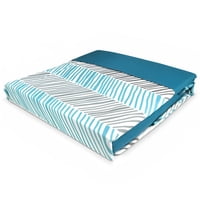 Doral - Sábanas Aterciopelada Composé King Líneas Azul Petróleo Gris