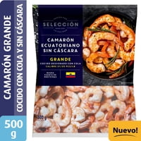 Camarón Ecuatoriano Grande Cocido Con Cola 500 G Selección