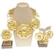 thumbnail image 4 of 4 Pzas 24K Brillantes Conjuntos de Joyería de Compromiso Boda para Mujer Collar Pulsera Aretes Anillo Conjuntos de Joyería Nupcial para Mujer Fiesta Graduación Accesorios de Disfraz, 4 of 6