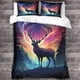 thumbnail image 3 of Funda nórdica de ciervo para niños, ropa de cama 3D de animales salvajes, funda de edredón para niñas, niños y adolescentes con almohada, 3 piezas de microfibra suave con Z, 3 of 3