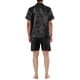 thumbnail image 3 of INSPIRE CHIC Conjuntos de Pijama para Hombre Manga Corta Ropa de Dormir Parte Superior y Pantalones Ropa de Casa Negro S, 3 of 5