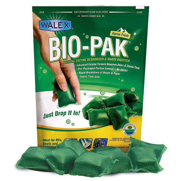 Desodorizante Walex Bio-Pak Black para tanques de almacenamiento, paquete de 10