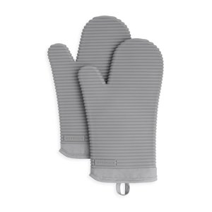 Juego De Guantes De Cocina Kitchenaid De Silicona Suave Acanalada, Gris, 2 Unidades