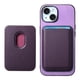 thumbnail image 1 of Funda de Cuero Magnética con Tarjetero para iPhone 14 Plus Cubierta Delgada Morado, 1 of 5