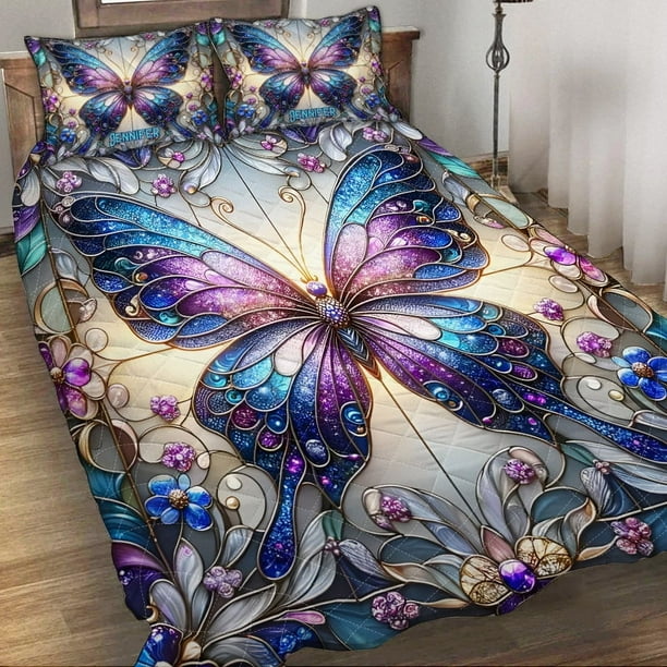 Mariposas preciosas - Juego de edredón personalizado Mariposas
