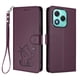 thumbnail image 1 of Funda Billetera con Relieve de Gato para Honor 400 Lite, Morado Oscuro, 1 of 6