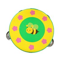 Magideal - Pandereta De Mano De Madera De Doble Fila, Instrumentos De Percusión, Tambor De Mano, Juguete Educativo Para Juegos, Juguetes, Karaoke, Niños Pequeños 15 Centímetros