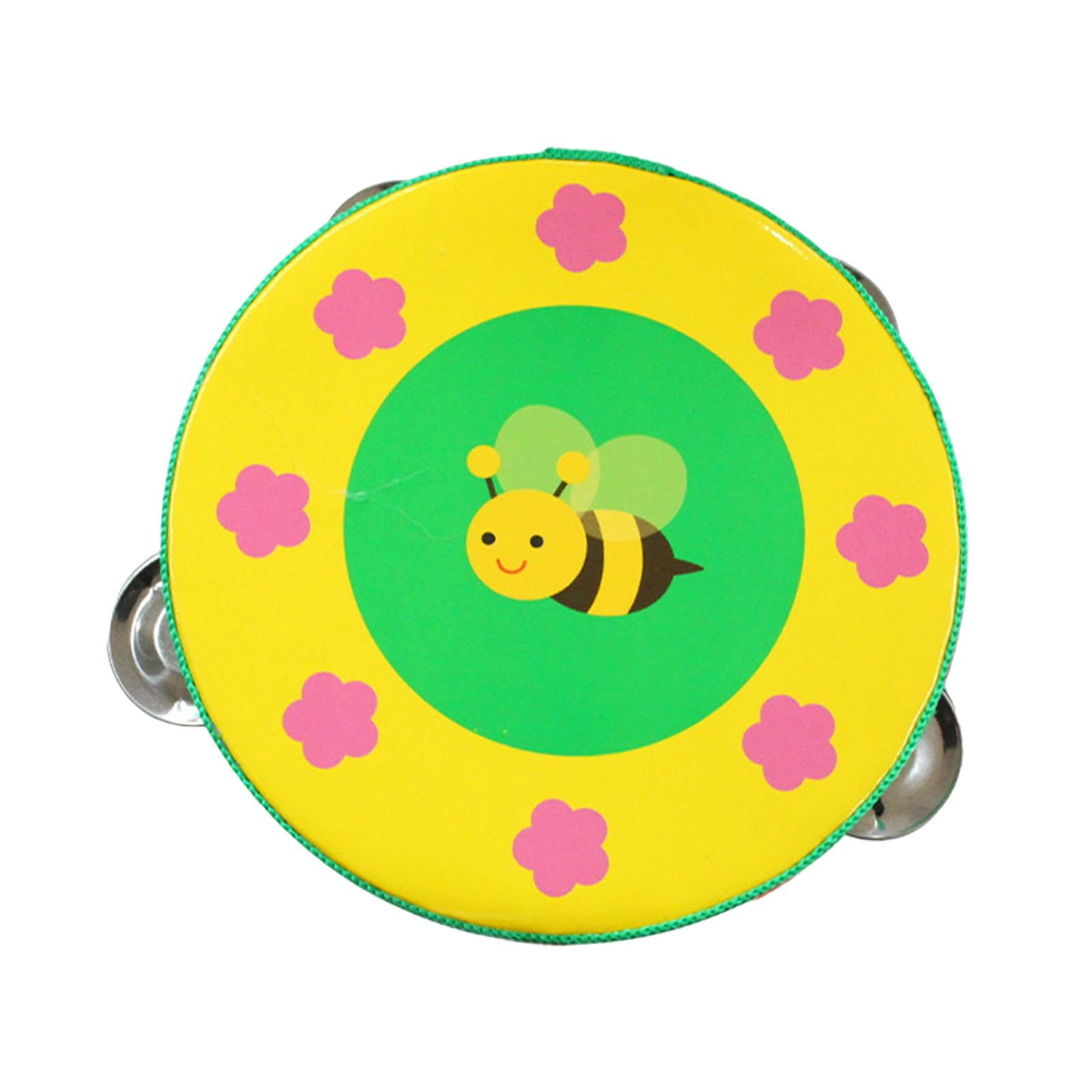 Magideal - Pandereta De Mano De Madera De Doble Fila, Instrumentos De Percusión, Tambor De Mano, Juguete Educativo Para Juegos, Juguetes, Karaoke, Niños Pequeños 15 Centímetros