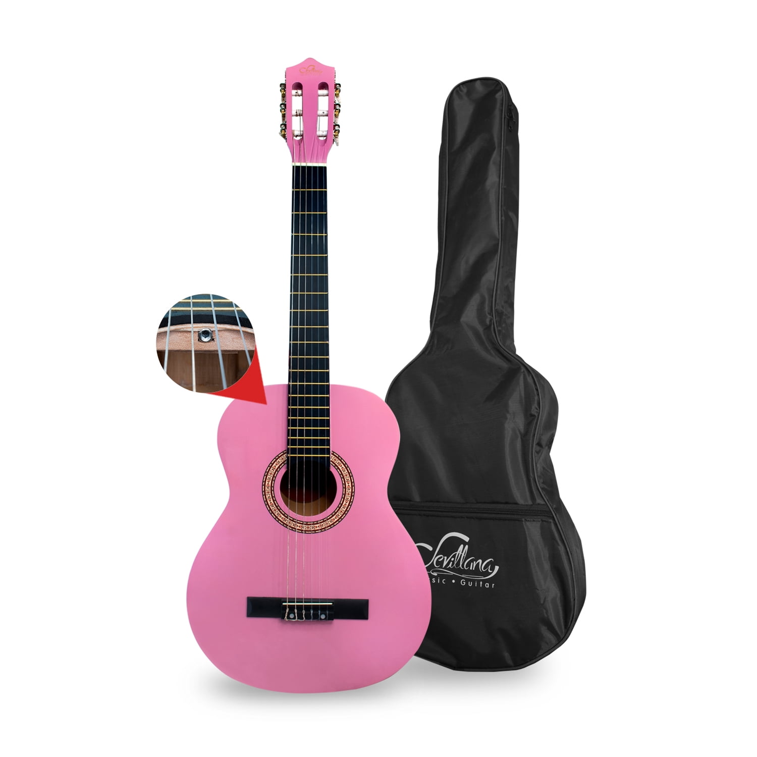 Sevillana - Guitarra Cla 39 C/funda/pink