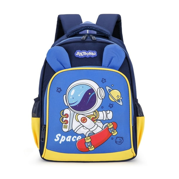 New Children's Cartoon Cute Unicorn Dinosaur Astronaut Backpack, Double-layer Multi-functional Large Capacity Backpack Lightweight Breathable Student School Bag Travel Backpack
