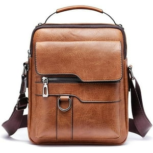 Veat00L - Bolso Bandolera Para Hombre-Bolso Bandolera De Piel Para Hombre, Tamaño Pequeño, Bolso De Hombro Para Tableta, Viajes, Oficina, Negocios