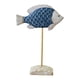 thumbnail image 1 of Escultura De Pez De Madera Sobre Soporte Para Balcón, Escritorio, Entrada, Estatua De Pez, Figura Azul, 1 of 5