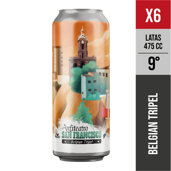 Pack x6 San Francisco, 9° (Belgian Tripel) - Cerveza artesanal Valparaiso - 475 mL