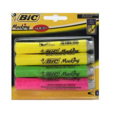 Destacadores Fluorescentes 4 Colores 1 Un Bic