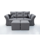 thumbnail image 2 of Living Horizonte 3 cuerpos + 2 pouf Tela Gris, 2 of 3