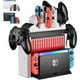 thumbnail image 1 of Base Organizadora Con Estación De Carga Para Mandos - Soporte Cargador Compatible Con Nintendo Switch Y Joycons OLED, Mando Pro - Torre De Almacenamiento De Accesorios Para Juegos, Base Para TV-Blanco, 1 of 7