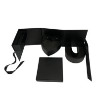 Bothyi - Caja De Regalo De Flores Vacía, Embalaje De Regalo Para Celebraciones, Aniversario, San Valentín, Negro