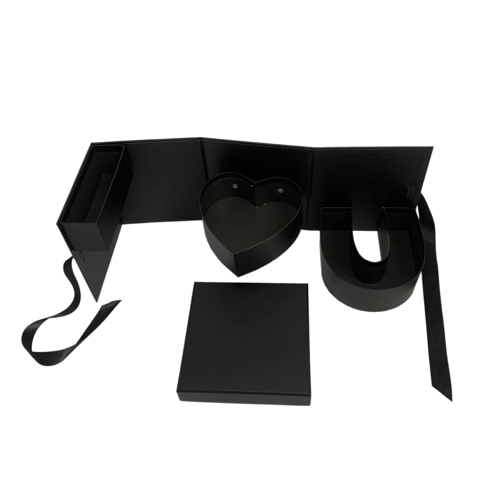 Bothyi - Caja De Regalo De Flores Vacía, Embalaje De Regalo Para Celebraciones, Aniversario, San Valentín, Negro