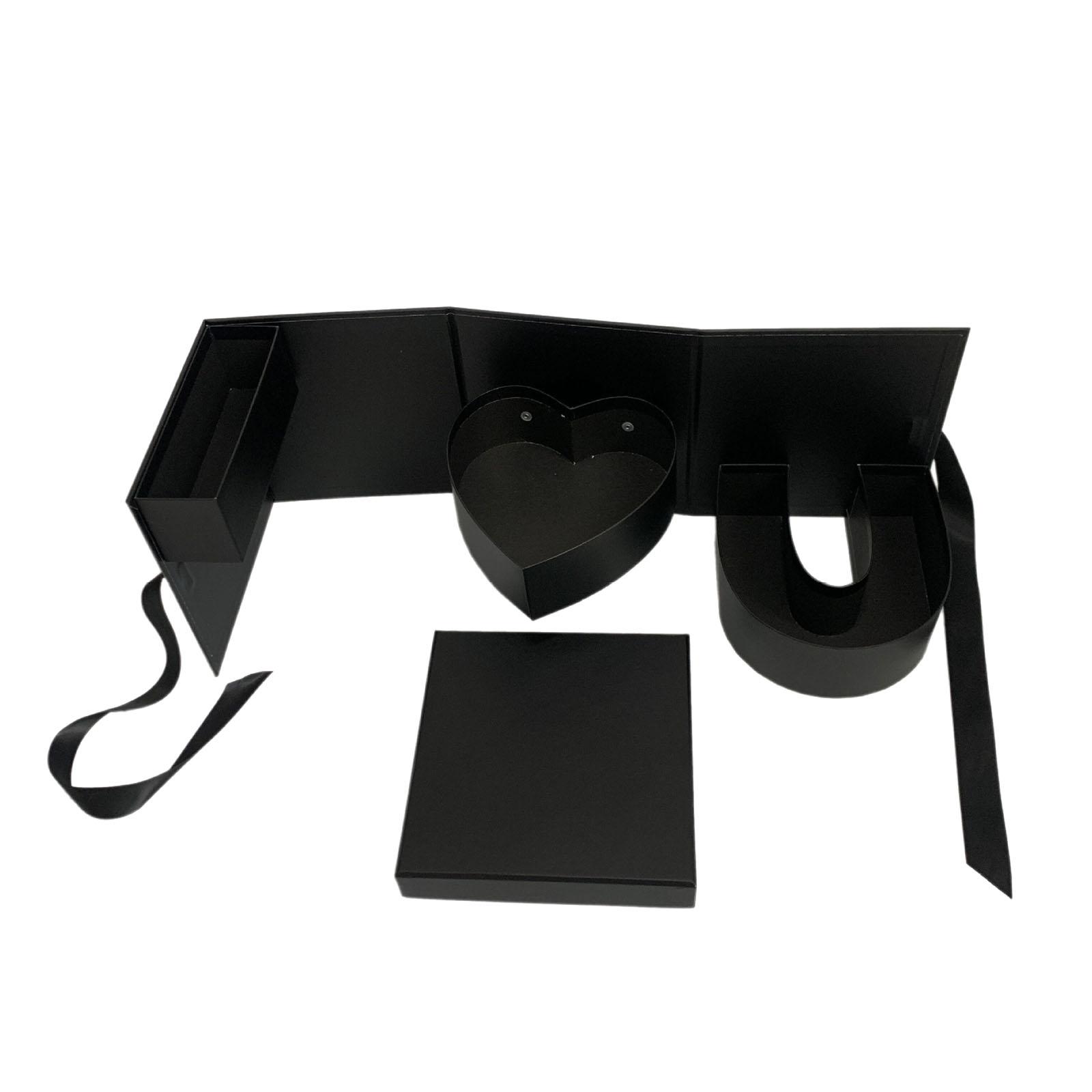 Bothyi - Caja De Regalo De Flores Vacía, Embalaje De Regalo Para Celebraciones, Aniversario, San Valentín, Negro