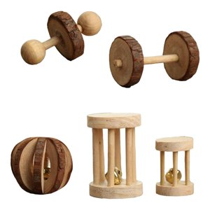 Ioensy - 5X/10X Juego De Juguetes Para Masticar Hámster Mancuernas Jerbos Entrenamiento Molar Juguetes Suministros A