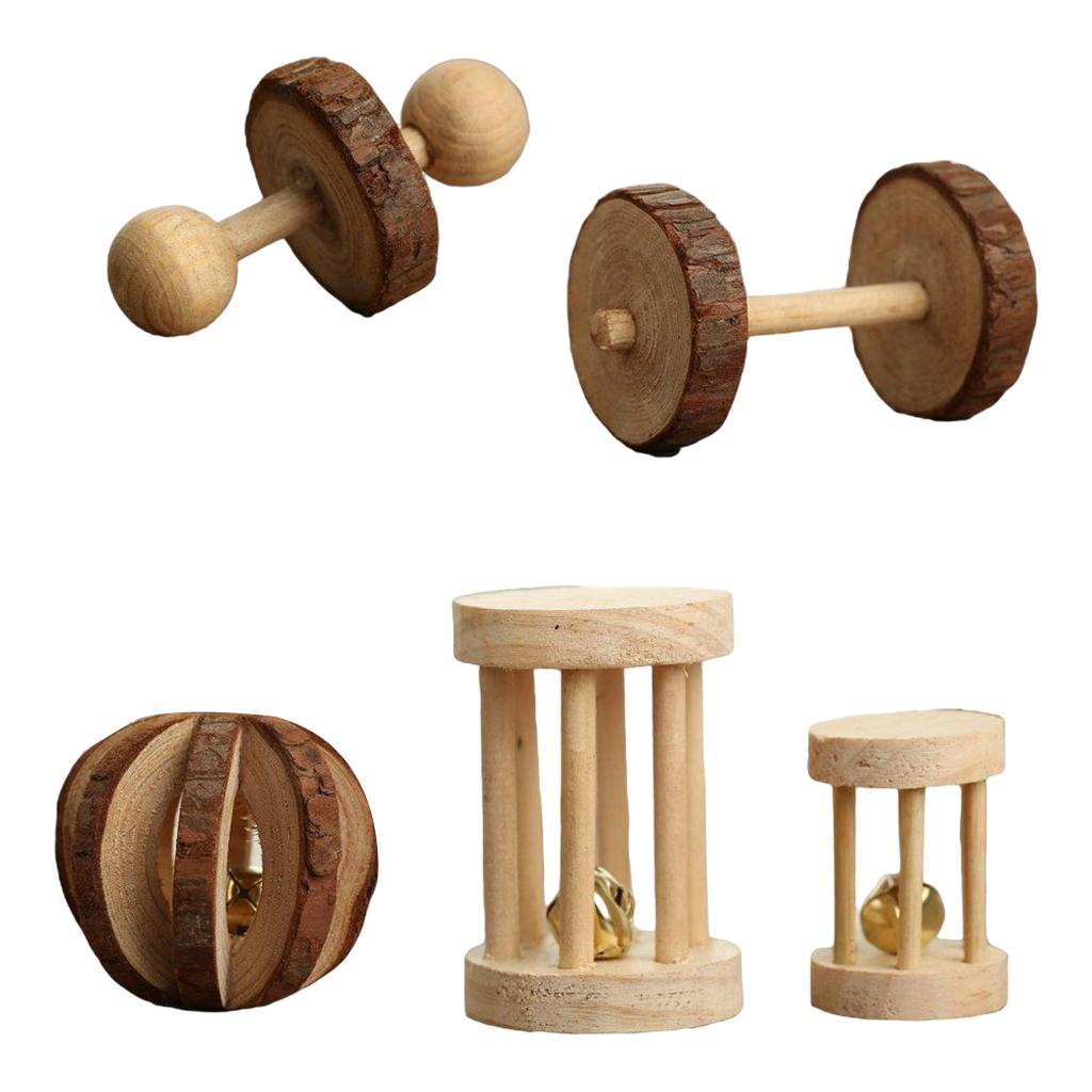 Ioensy - 5X/10X Juego De Juguetes Para Masticar Hámster Mancuernas Jerbos Entrenamiento Molar Juguetes Suministros A