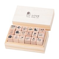 Bothyi - Juego De 18 Sellos De Madera Para Diario, Álbum De Fotos, Pintura, Planificador Diario